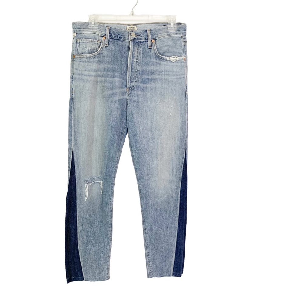 CITIZENS OF HUMANITY Jeans Liya High Rise Classic Crop Side Color block 27 - Picture 3 of 13